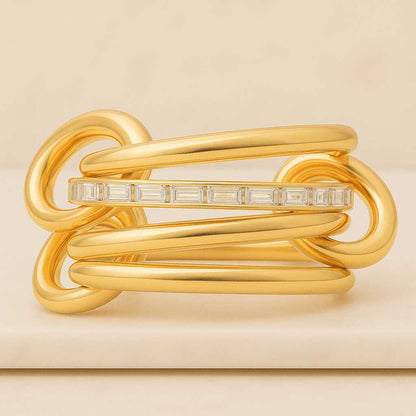 Baguette Diamond Connector Ring