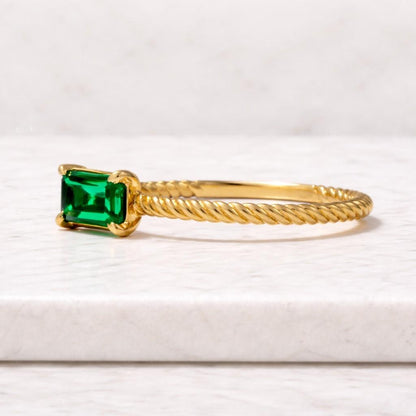 Baguette Emerald Stacking Ring