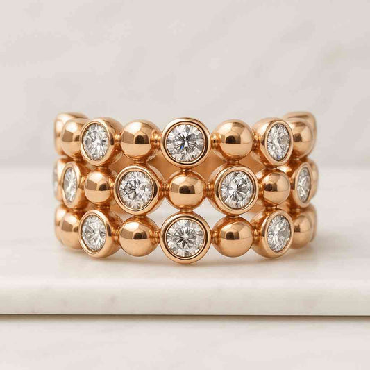 Basic Plain Ring for Women Stacking Plain Ring White Rose Yellow