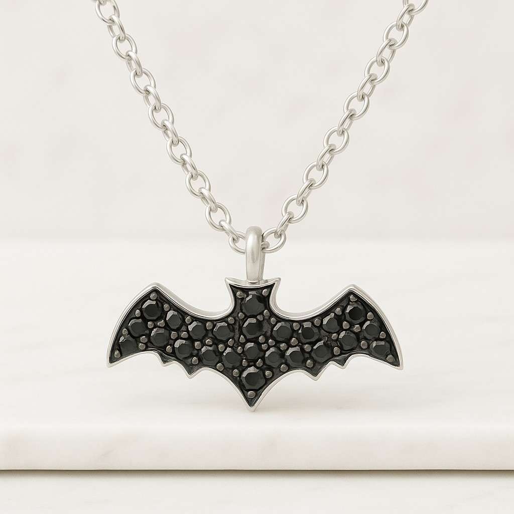 Bat Pendant US National Park Samoa Quarter Cut Coin Jewelry Artisan Jewelry Boho Jewelry Bat Necklac Goth Jewelry Goth Necklace