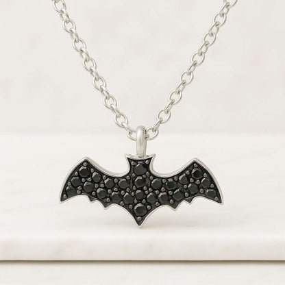 Bat Pendant US National Park Samoa Quarter Cut Coin Jewelry Artisan Jewelry Boho Jewelry Bat Necklac Goth Jewelry Goth Necklace