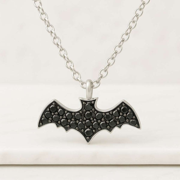Bat Pendant US National Park Samoa Quarter Cut Coin Jewelry Artisan Jewelry Boho Jewelry Bat Necklac Goth Jewelry Goth Necklace