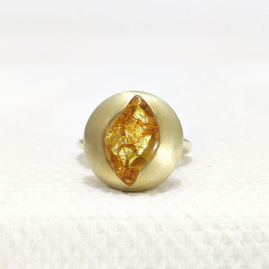 Beautiful Amber Sterling Silver Ring