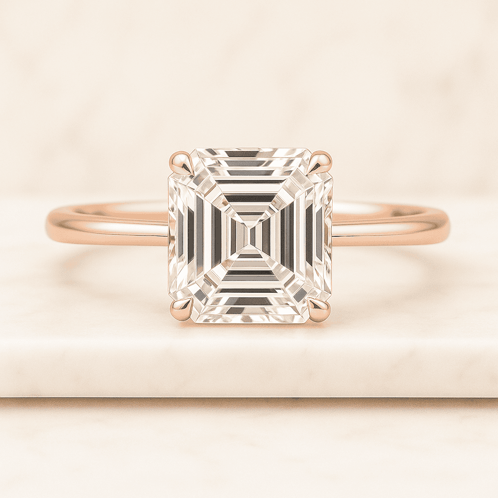 14K Rose Gold Cluster Bridal Diamond ring Inspired promise Marriage ring IGI certified