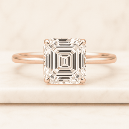 14K Rose Gold Cluster Bridal Diamond ring Inspired promise Marriage ring IGI certified