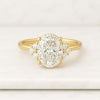 Oval Cut Lab Grown Diamond Side Halo Anniversary Ring