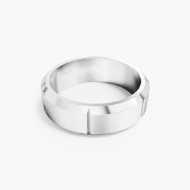 Beveled Wedding Band for Men and Women