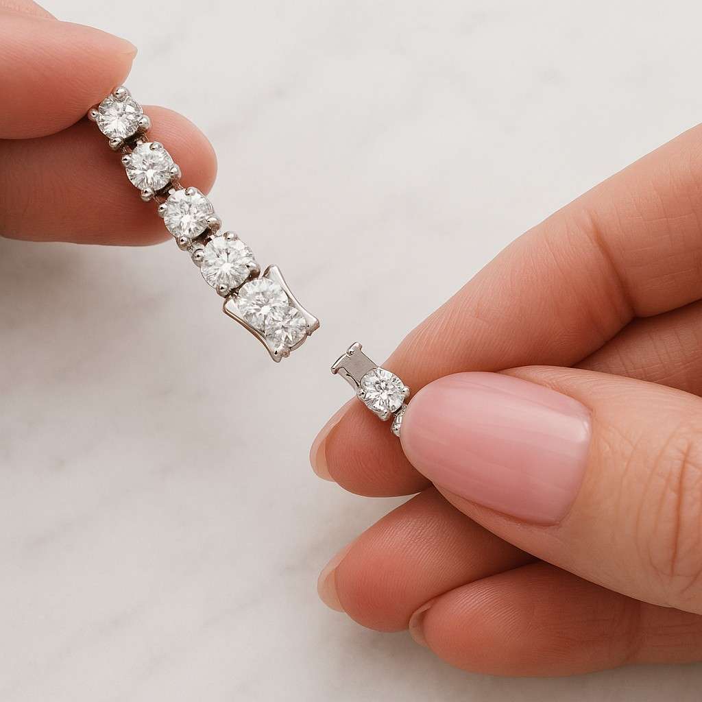 Conflict Free Diamond Stackable Bracelet Gift For Her Bezel Set Lab Grown Diamond Bracelet - Chain Link Stacking Bracelet