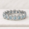 Vivid Blue Round Lab Grown Diamond Wedding Band