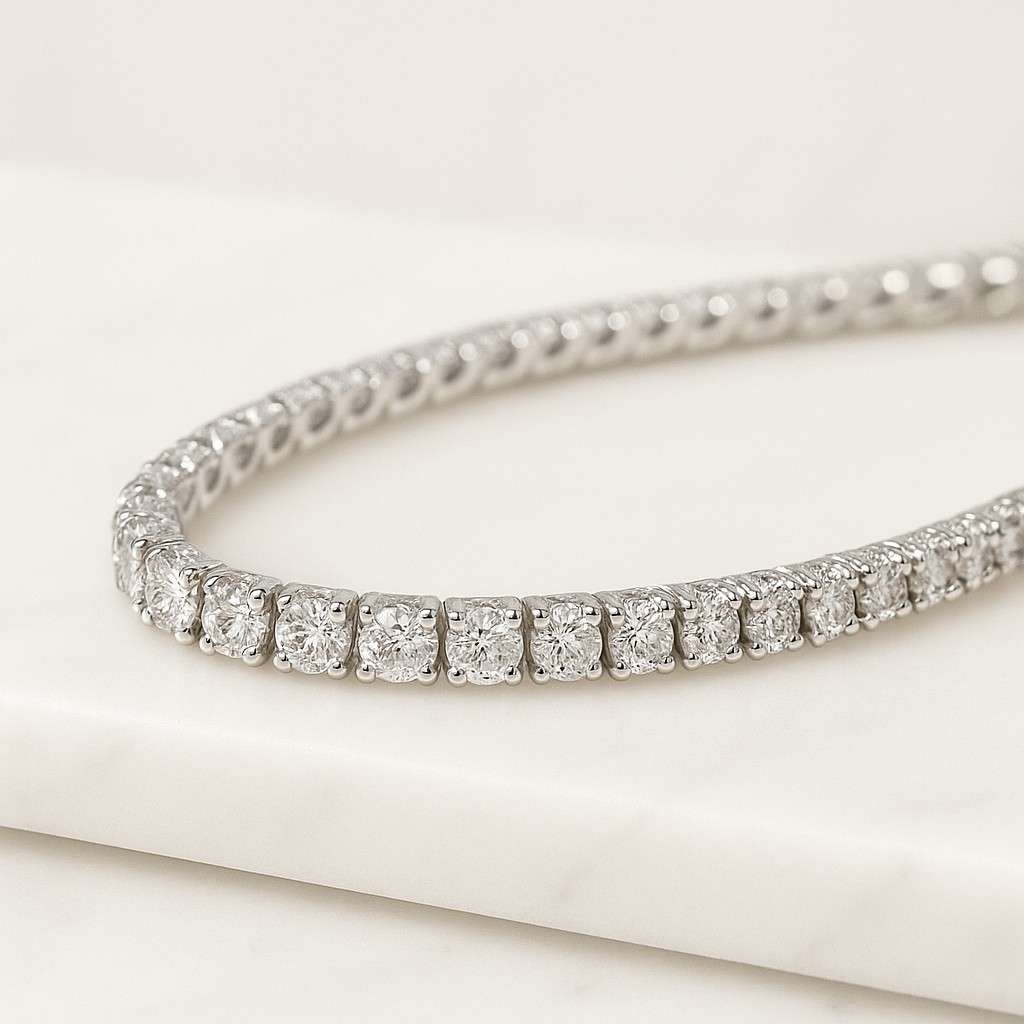 Bezel Set Diamond Bracelet Moissanite Diamond Bracelet Bezel Set Round Cut Moissanite Bracelet 925 Silver Minimalist Jewelry