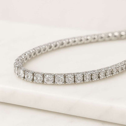 Bezel Set Diamond Bracelet Moissanite Diamond Bracelet Bezel Set Round Cut Moissanite Bracelet 925 Silver Minimalist Jewelry