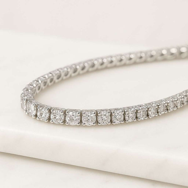 Bezel Set Diamond Bracelet Moissanite Diamond Bracelet Bezel Set Round Cut Moissanite Bracelet 925 Silver Minimalist Jewelry