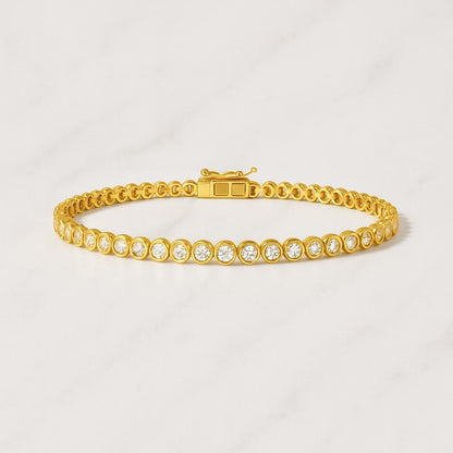 Bezel Set Diamond Tennis Bracelet 10k14k Solid Gold Diamond Tennis Bracelet