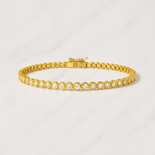 Bezel Set Diamond Tennis Bracelet 10k14k Solid Gold Diamond Tennis Bracelet