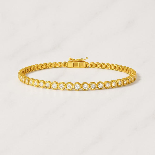 Bezel Set Diamond Tennis Bracelet 10k14k Solid Gold Diamond Tennis Bracelet