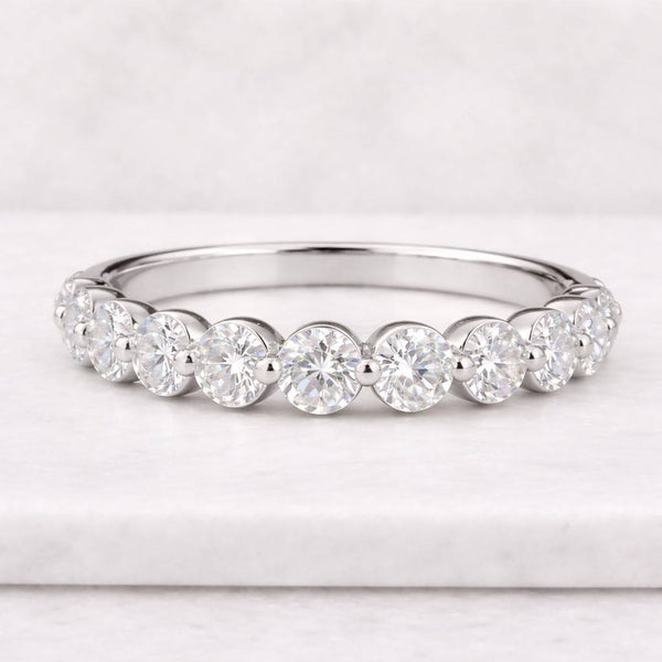 Bezel Set Half Eternity Band