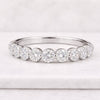 Round Lab Diamond Half Eternity Wedding Band in 14K White Gold