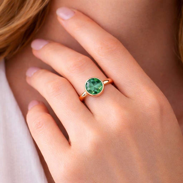 Bezel Set Solitaire Ring Gift For Girlfriend 