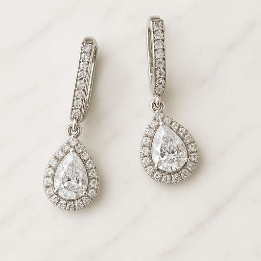 Big Diamond Hoop Earrings Hoop Earrings  Inside Out Hoop Earrings  Round Cut Diamond CZ Hoop Earrings CZ Hoops  Fancy Hoops Brilliant Round Cut Moissanite Drop Earrings