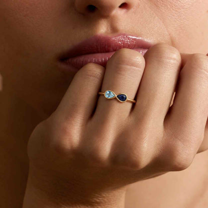 Birthstone Eternity Ring by Caitlyn Minimalist • Personalized Infinity Ring • Crystal Gemstone Jewelry • Anniversary Gift for Her 
