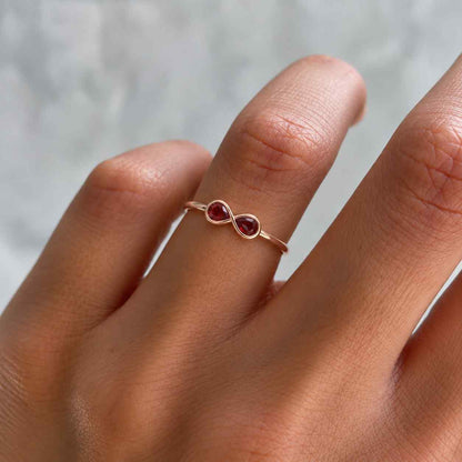Birthstones Ring, Personalized Mothers Ring, Custom Nana Ring, Infinity Family Ring for Grandma