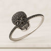 Black And White Diamond Skull Eternity Ring