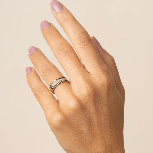 Black Diamond Stackable Thin Dainty Band