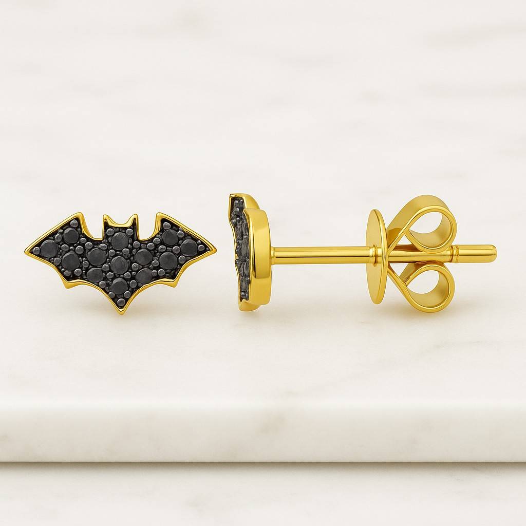 Black Diamond Stud Earrings, 14K White Gold Over Women's Earrings, Men's Earring, Gift for her, Gift for Mom, Bridal Jewelry