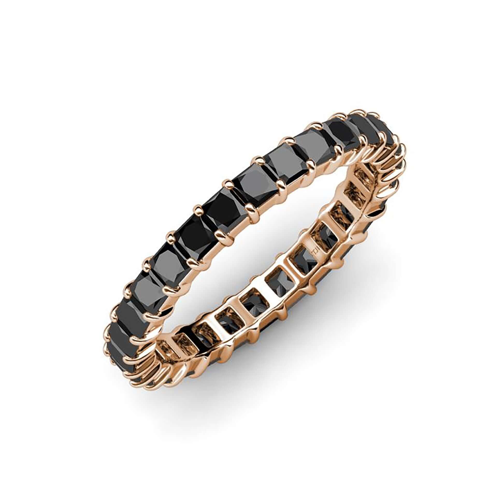 Black Diamond Wedding Band in 14k Solid Gold