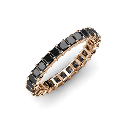Black Diamond Wedding Band in 14k Solid Gold