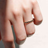 14K Gold Bezel Set Black Round Lab Grown Diamond Eternity Band For Her