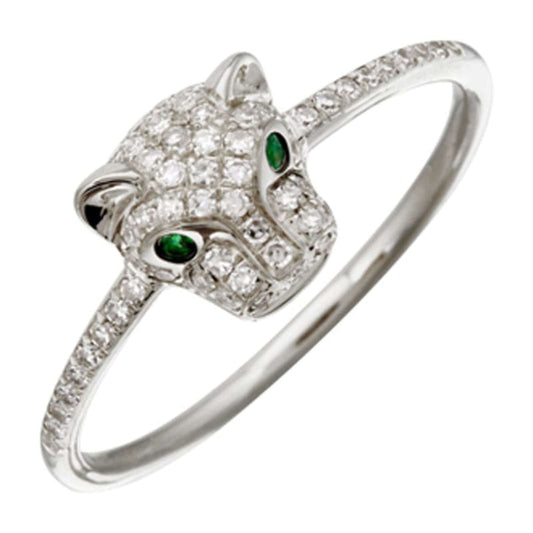 Black Panther Emerald Eye Animal Inspired Statement Ring