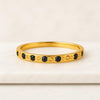 18K Yellow Gold Black Round  Lab Grown Diamond Half Eternity Band