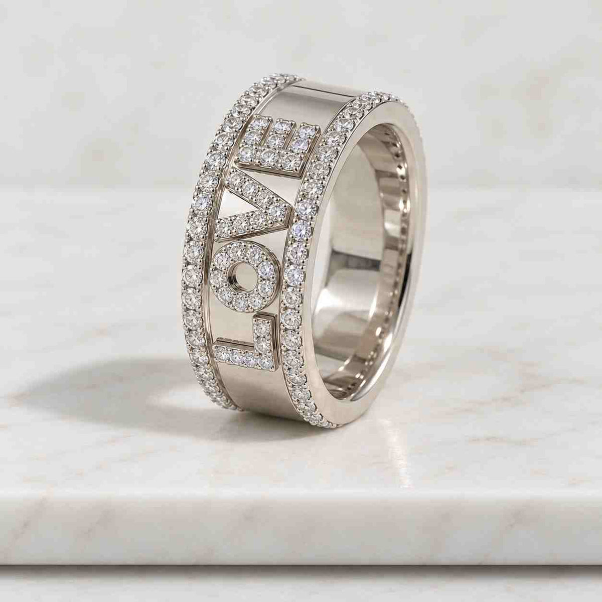black or white diamond infinity ring, solid gold wedding band, 9k 14k 18k

