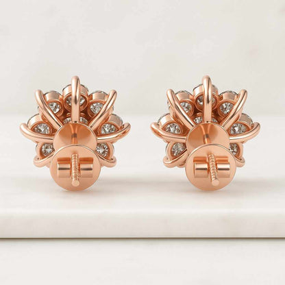 Blue Pear Lab Diamond Drop Earrings 14K White Gold Halo Bridal Earrings