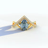 Freeform Pear Cut Lab Grown Diamond Pave Engagement Ring