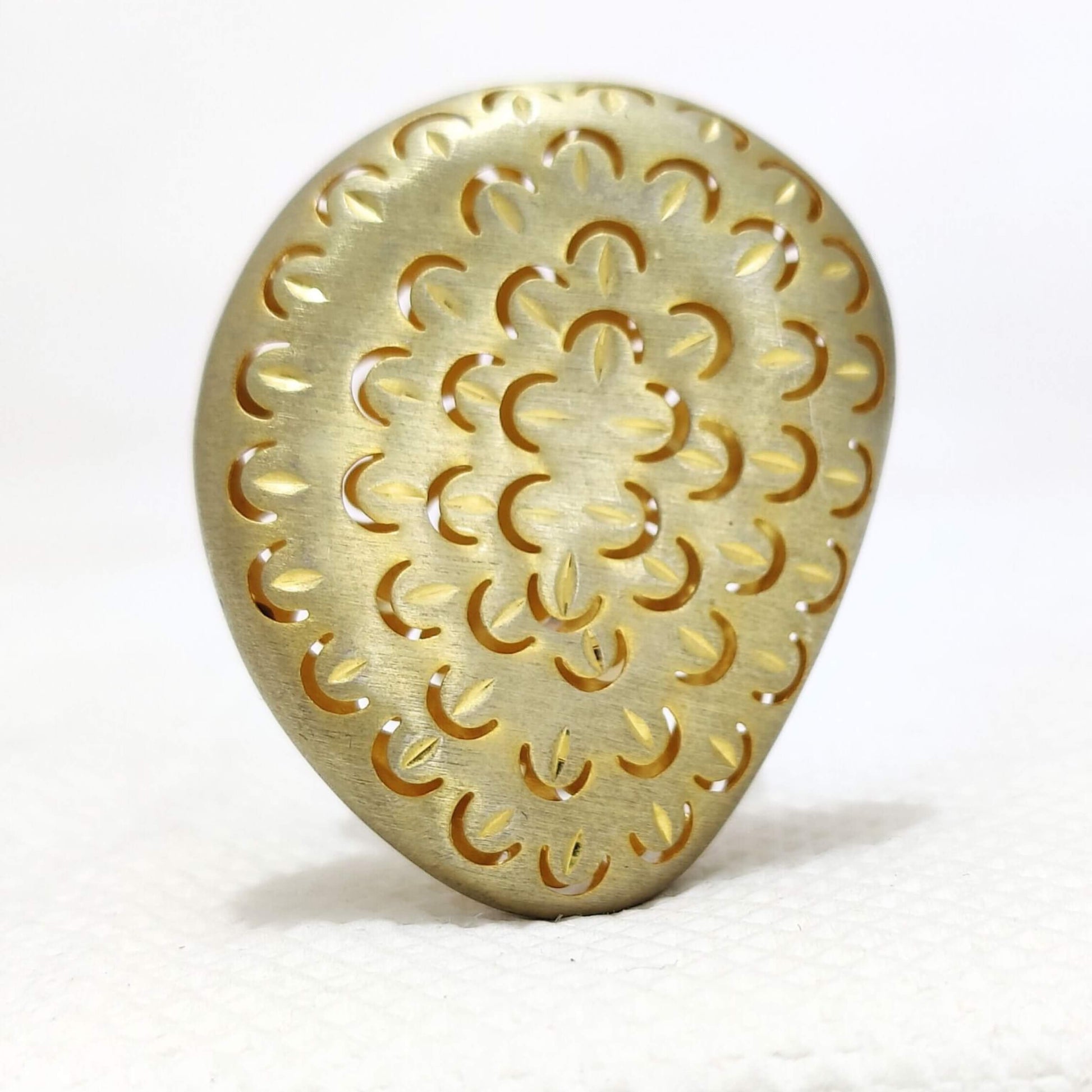 Boho Style Yellow Gold Plated Silver Ring For Wife