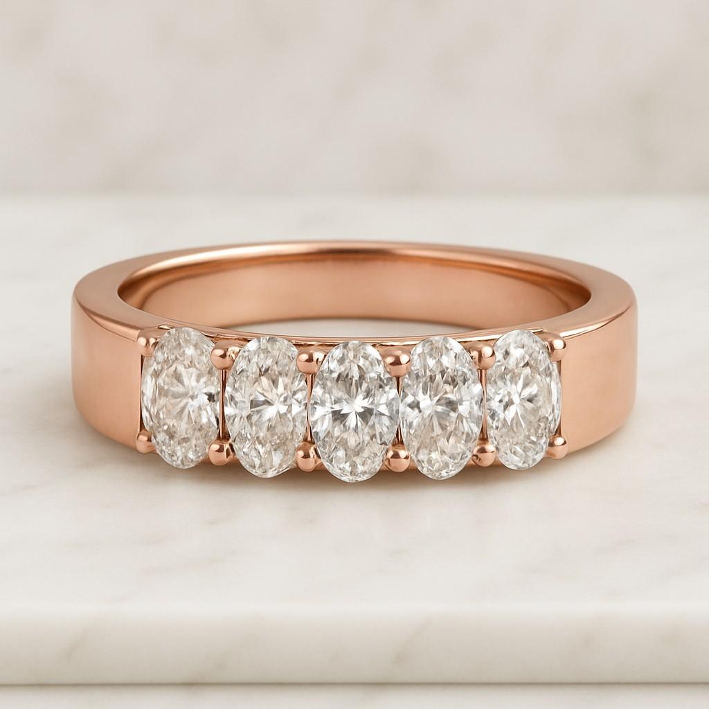 Matching Stacking Band for Her Stackable Wedding Band Oval Diamond Wedding Band Genuine Lab Grown Diamond Stacking Band Best Anniversary Gift for Wife