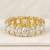 10K Yellow Gold Oval Shape Lab Created Diamond Wedding Band