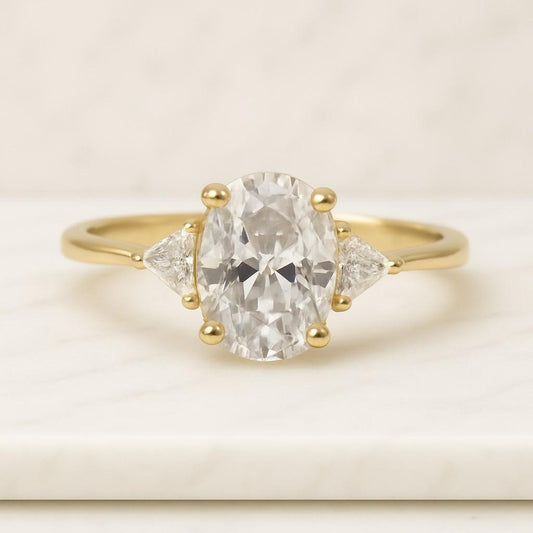 Bridal Rings for Her Matching Wedding Band 1.50 CT Oval Diamond Ring