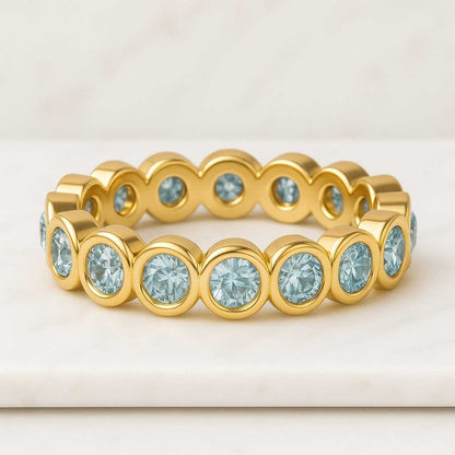 Bridal Set Band Round Lab Grown Diamond Full Eternity Band