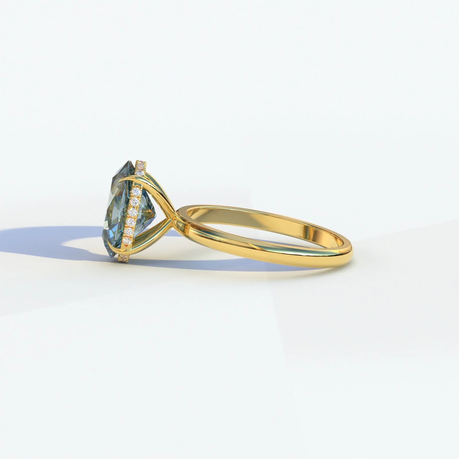 Brilliant Hidden Halo Engagement Ring