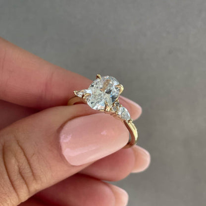 Brilliant Moissanite Ring, Solitaire Engagement Ring for Women
Three Stone Ring