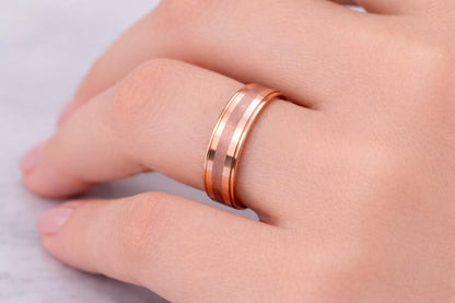 Brushed Polished Wedding Ring, Matching Wedding Bands Engraved Silver Rings