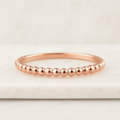 Bubble Bezel Diamond Band in 14K Gold Solid Gold Natural Diamond Ring Dainty Stacking Wedding Band Unique Fine Jewelry Gift for Wife