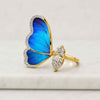 14K Gold Butterfly Wing Lab Grown Diamond Open Ring