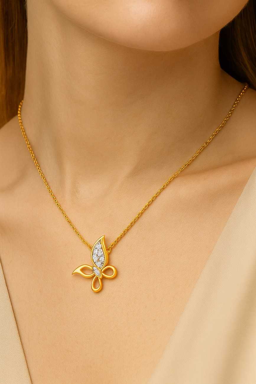 Butterfly Shape Lab Grown Diamond Pendant Lab Diamond Pendant