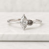 Marquise Cut Salt And Pepper Diamond Ring for Girl Friend