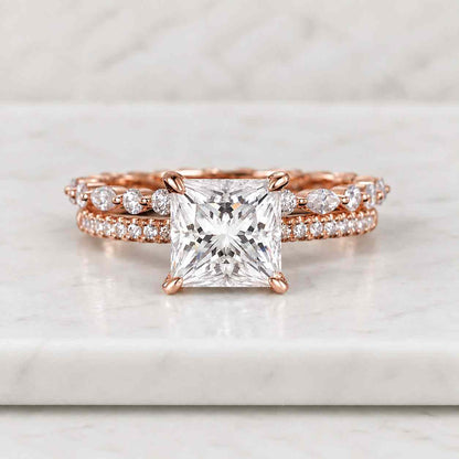 Bypass Halo,Solid 14K Gold or Platinum,Custom Promise or Proposal Ring