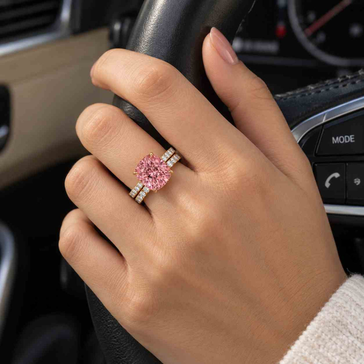 Bypass Solitaire Ring: 1-3 Carat Round Lab-Grown Diamond, Gold Engagement Ring
